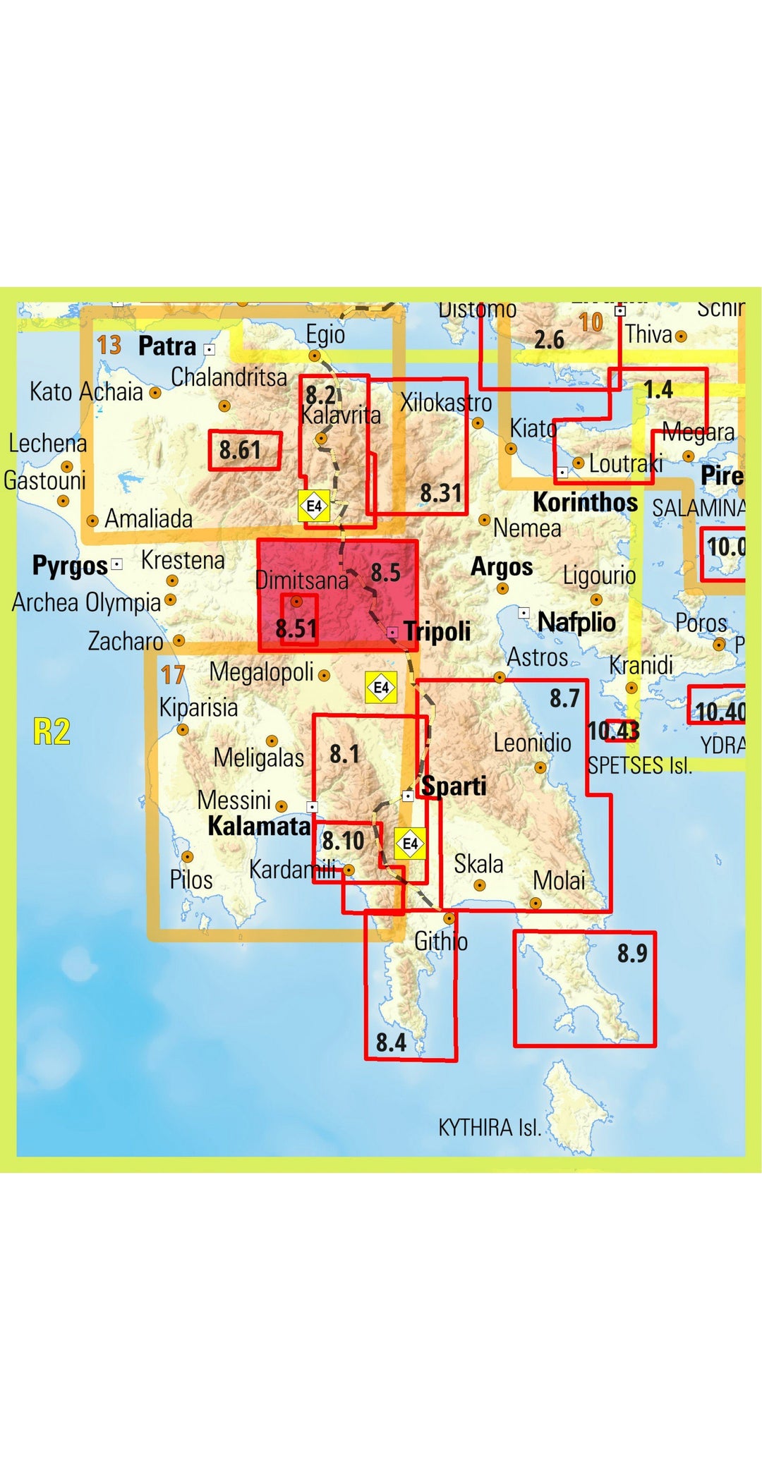Carte de randonnée n° 8.5 - Mainalo, Artemisio | Anavasi carte pliée Anavasi 