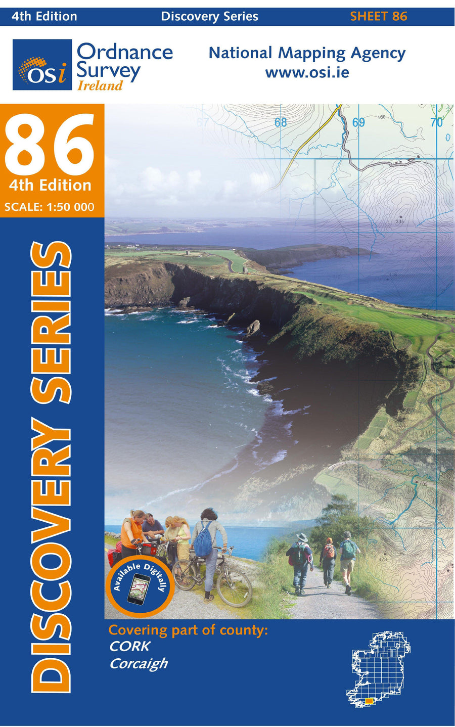 Carte de randonnée n° 86 - Cork (Bandon) (Irlande) | Ordnance Survey - série Discovery carte pliée Ordnance Survey Ireland 