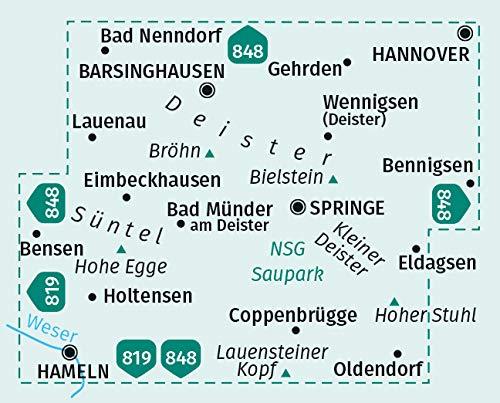 Carte de randonnée n° 864 - Deister, Süntel und Saupark (Allemagne) | Kompass carte de randonnée Kompass