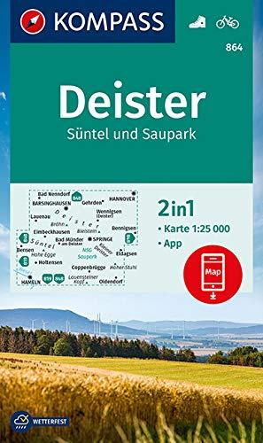 Carte de randonnée n° 864 - Deister, Süntel und Saupark (Allemagne) | Kompass carte de randonnée Kompass
