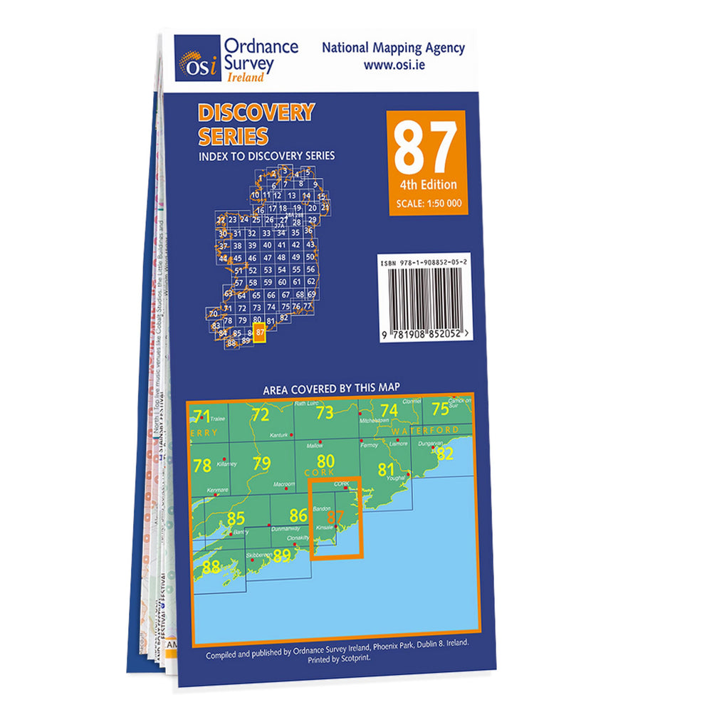 Carte de randonnée n° 87 - Cork (Kinsale) (Irlande) | Ordnance Survey - série Discovery carte pliée Ordnance Survey Ireland 