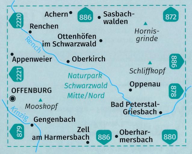 Carte de randonnée n° 877 - Oberkirch, Hornisgrinde (Allemagne) | Kompass carte pliée Kompass 