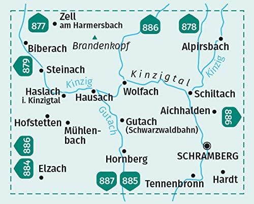 Carte de randonnée n° 880 - Kinzigtal Schramberg + Aktiv Guide (Allemagne) | Kompass carte de randonnée Kompass