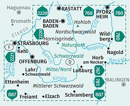 Carte de randonnée n° 886 - Forêt Noire Nord (Allemagne) | Kompass carte de randonnée Kompass