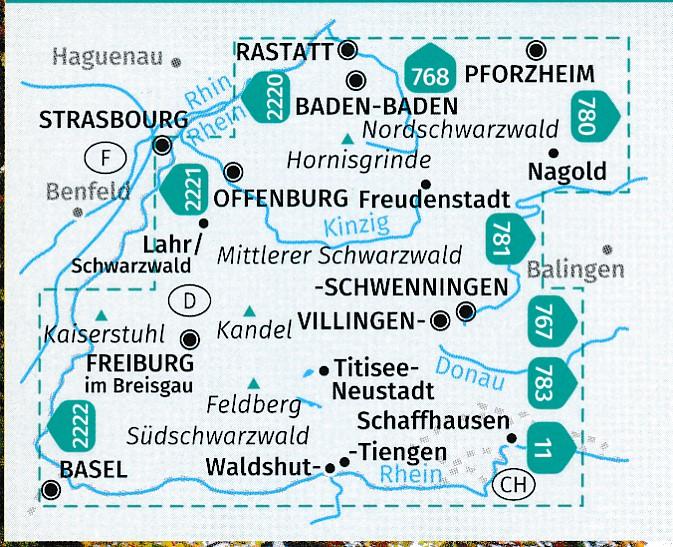 Carte de randonnée n° 888 - Forêt Noire (Allemagne) | Kompass carte pliée Kompass 