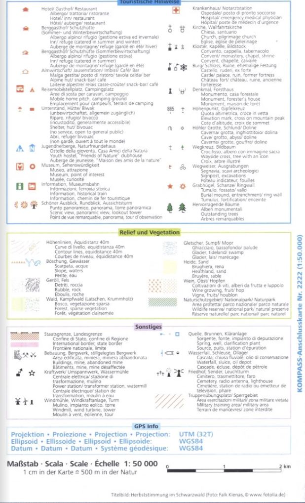 Carte de randonnée n° 888 - Forêt Noire (Allemagne) | Kompass carte de randonnée Kompass