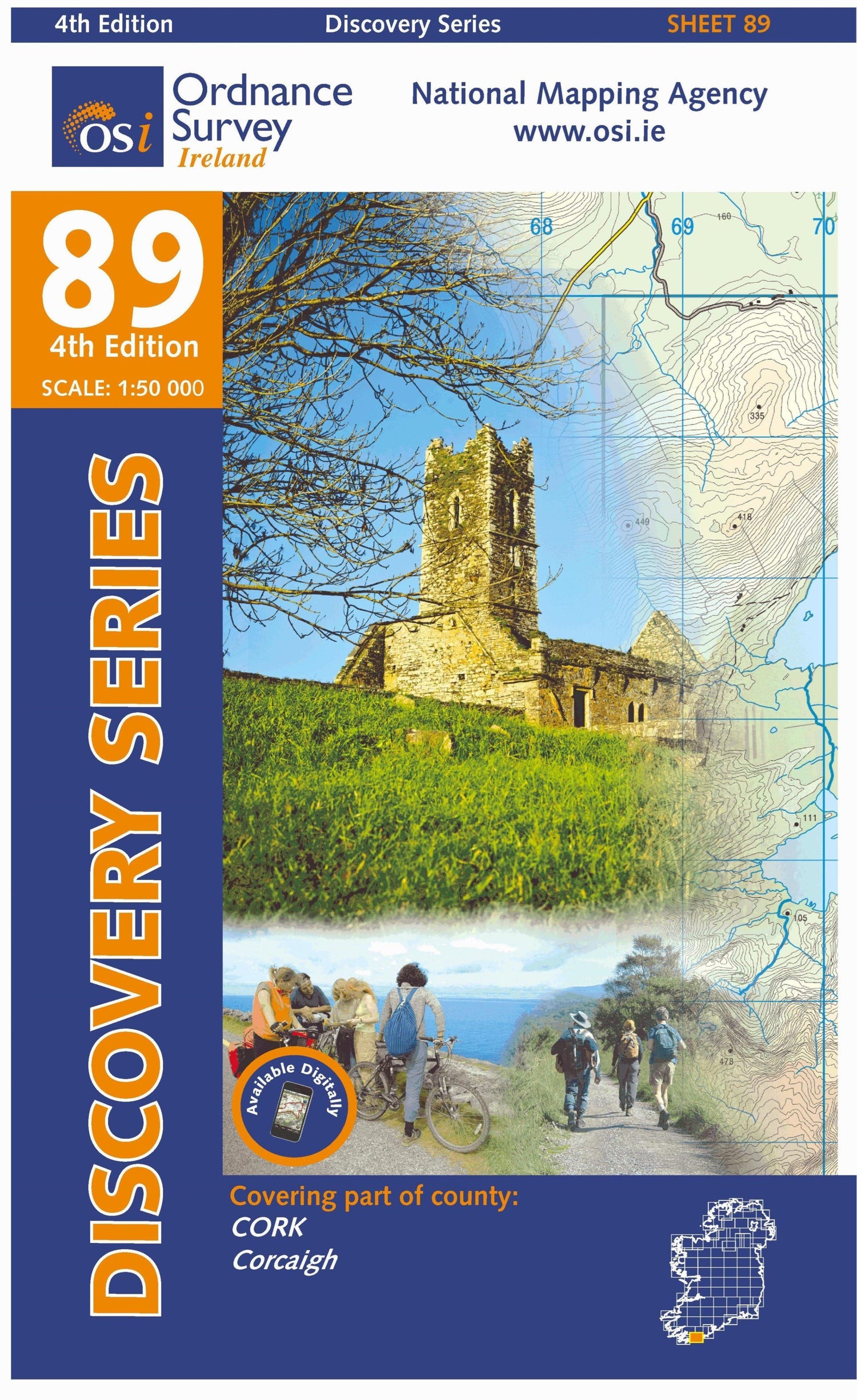 Carte de randonnée n° 89 - Cork (Skibbereen) (Irlande) | Ordnance Survey - série Discovery carte de randonnée Ordnance Survey Ireland Default Title