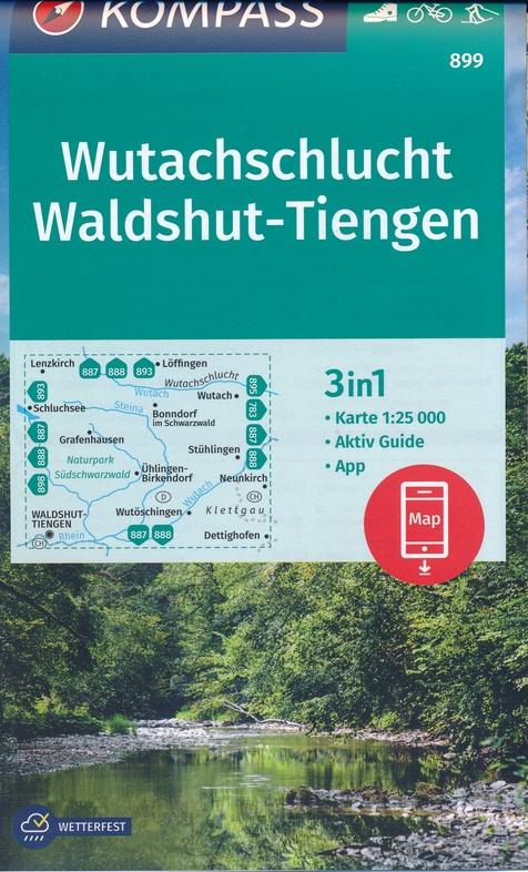 Carte de randonnée n° 899 - Wutachschlucht, Waldshut-Tiengen (Allemagne) | Kompass carte de randonnée Kompass