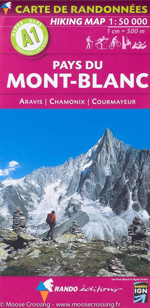 Carte de randonnée du Mont Blanc, A1 | Rando éditions - La Compagnie des Cartes