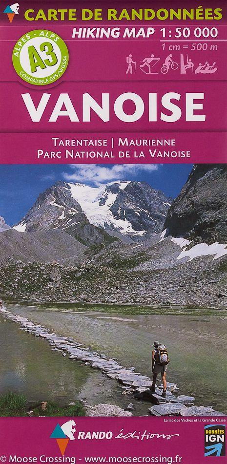 Carte de randonnée n° A3 - Vanoise (Alpes) | Rando éditions carte de randonnée Rando Editions