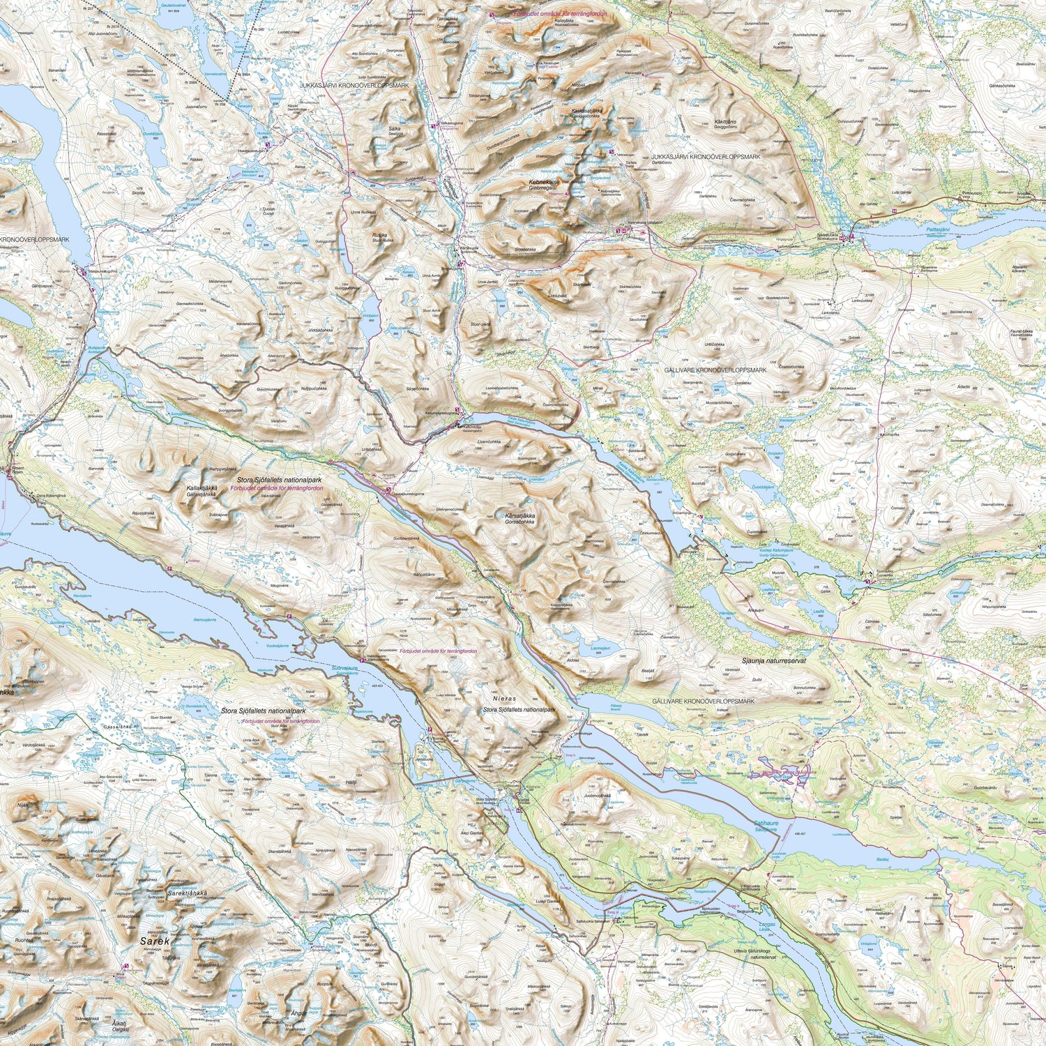 Carte de randonnée n° BD8 - Mont Kebnekaise & Saltoluokta (Laponie Suédoise) | Lantmäteriet carte de randonnée Norstedts