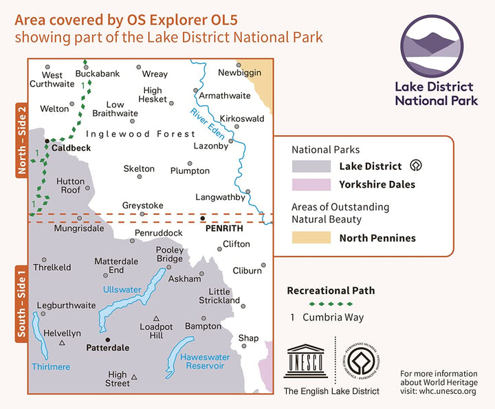 Carte de randonnée n° OL005 - English Lakes - North Eastern area (Grande Bretagne) | Ordnance Survey - Explorer carte pliée Ordnance Survey 