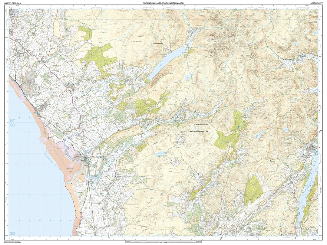 Carte de randonnée n° OL006 - English Lakes - South Western area (Grande Bretagne) | Ordnance Survey - Explorer carte pliée Ordnance Survey 