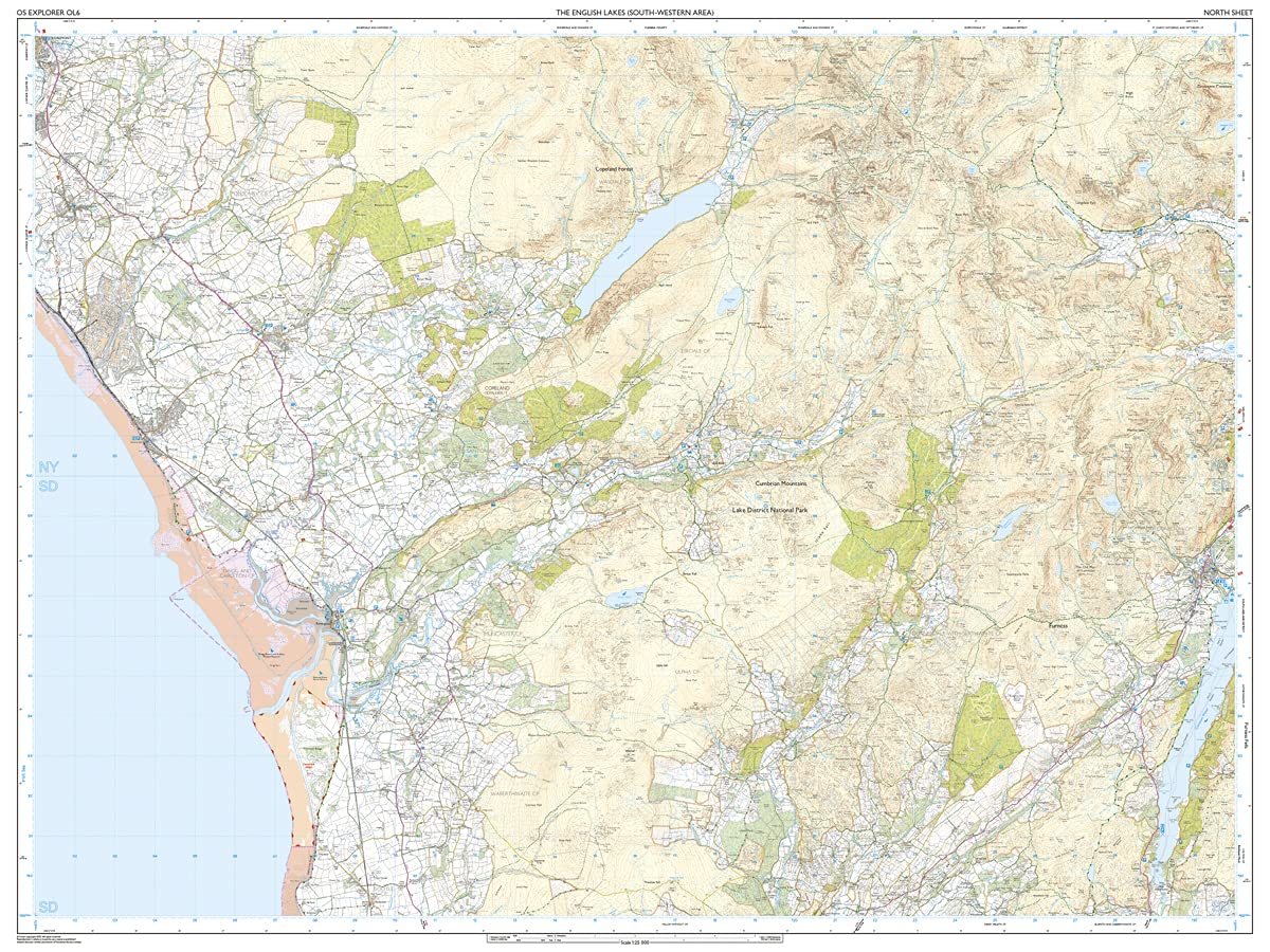 Carte de randonnée n° OL006 - English Lakes - South Western area (Grande Bretagne) | Ordnance Survey - Explorer carte de randonnée Ordnance Survey