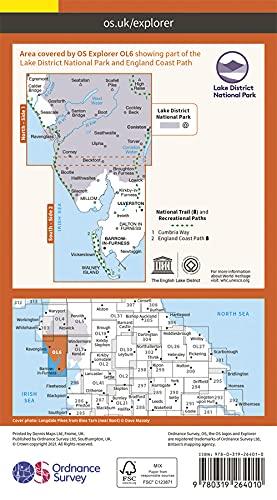 Carte de randonnée n° OL006 - English Lakes - South Western area (Grande Bretagne) | Ordnance Survey - Explorer carte de randonnée Ordnance Survey