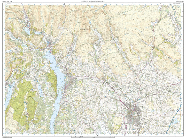 Carte de randonnée n° OL007 - English Lakes - South Eastern area (Grande Bretagne) | Ordnance Survey - Explorer carte pliée Ordnance Survey 