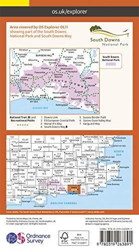 Carte de randonnée n° OL011 - Brighton, Hove, Lewes, Burgess Hill (Grande Bretagne) | Ordnance Survey - Explorer carte de randonnée Ordnance Survey