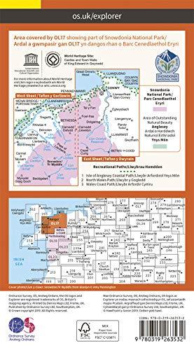 Carte de randonnée n° OL017 - Snowdon, Conwy Valley, Dyffryn Conwy (Pays de Galles) | Ordnance Survey - Explorer carte de randonnée Ordnance Survey