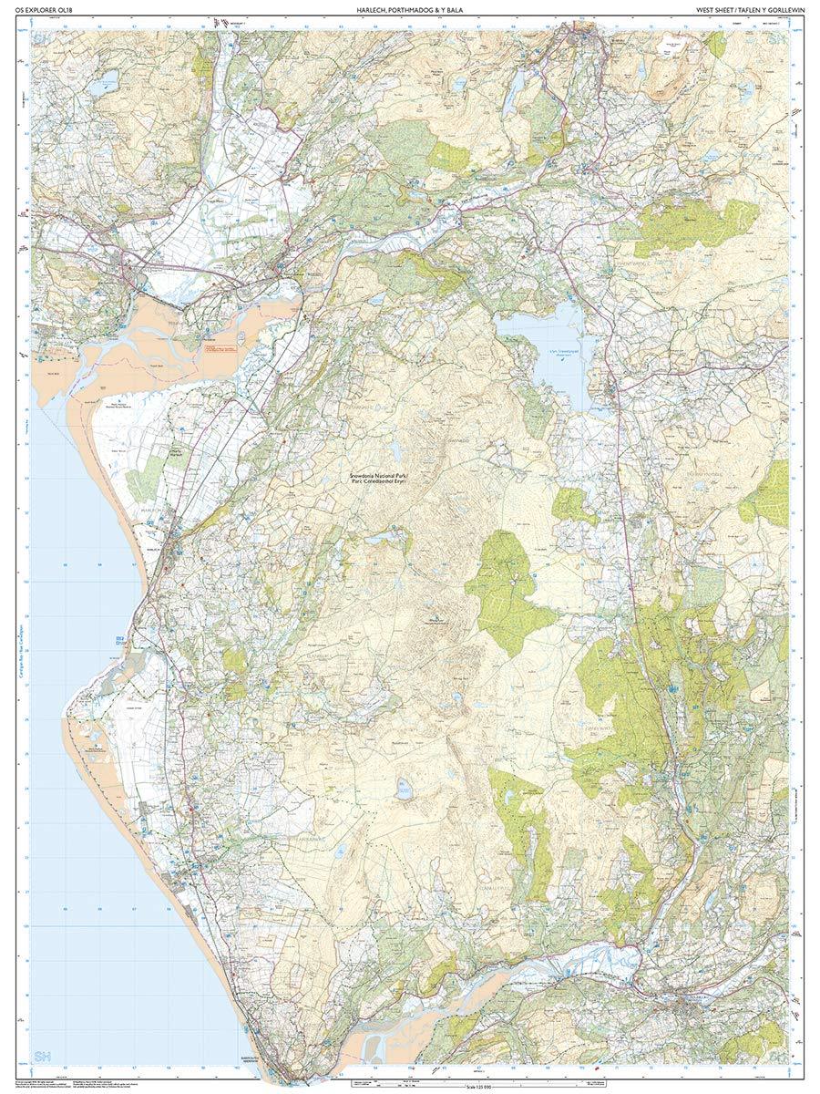 Carte de randonnée n° OL018 - Harlech, Porthmadog, Bala, Y Bala (Pays de Galles) | Ordnance Survey - Explorer carte de randonnée Ordnance Survey
