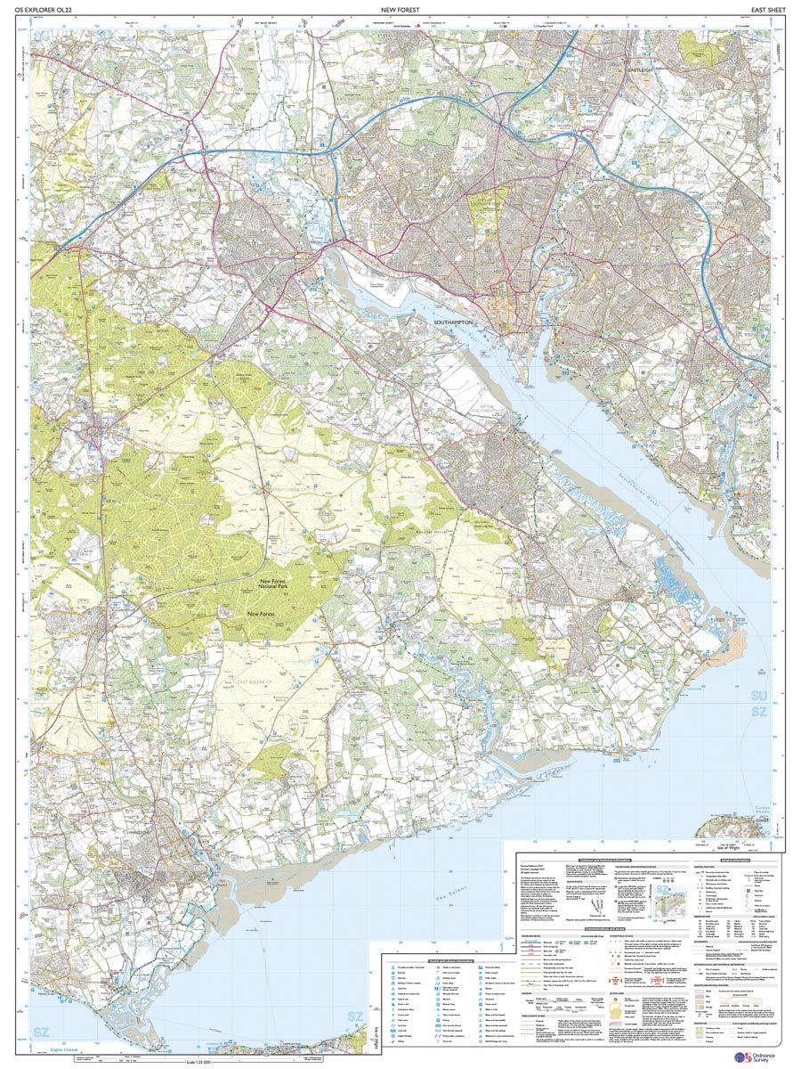 Carte de randonnée n° OL022 - New Forest (Grande Bretagne) | Ordnance Survey - Explorer carte pliée Ordnance Survey 