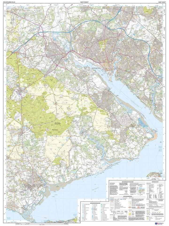 Carte de randonnée n° OL022 - New Forest (Grande Bretagne) | Ordnance Survey - Explorer carte pliée Ordnance Survey 