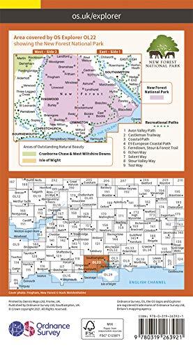 Carte de randonnée n° OL022 - New Forest (Grande Bretagne) | Ordnance Survey - Explorer carte de randonnée Ordnance Survey