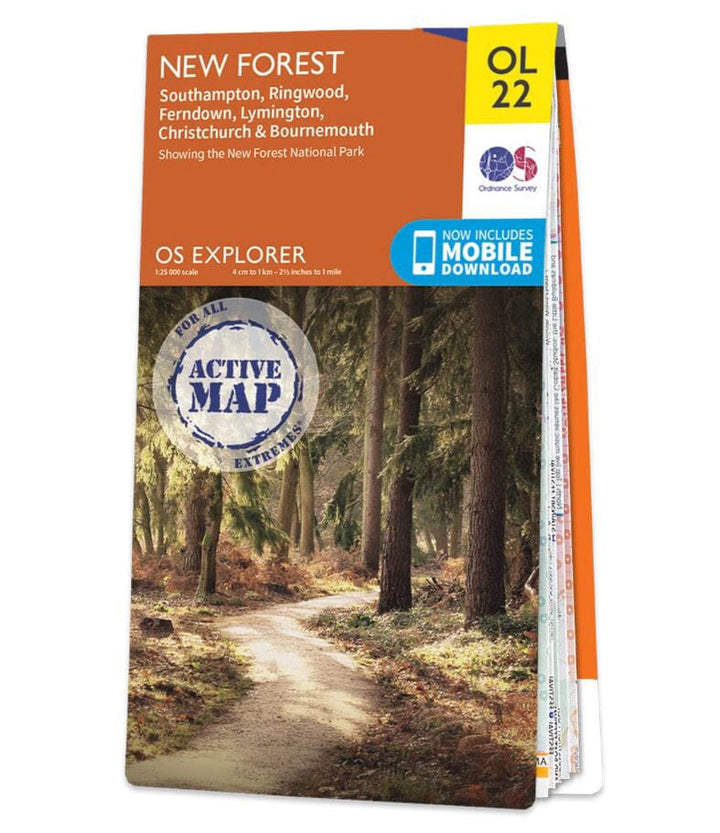 Carte de randonnée n° OL022 - New Forest (Grande Bretagne) | Ordnance Survey - Explorer carte pliée Ordnance Survey plastifiée 