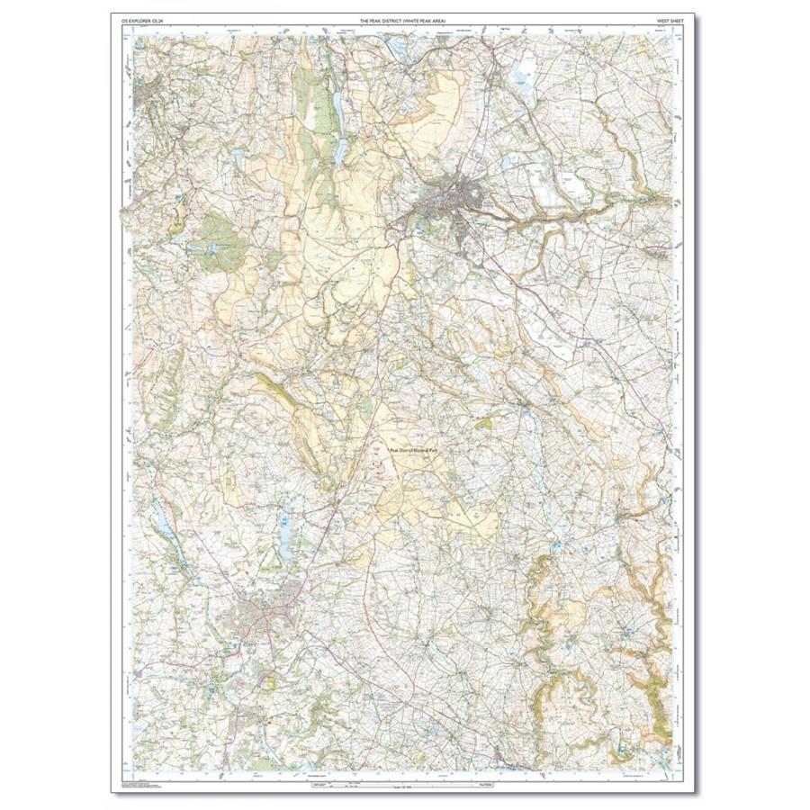 Carte de randonnée n° OL024 - Peak District - White Peak area (Grande Bretagne) | Ordnance Survey - Explorer carte de randonnée Ordnance Survey