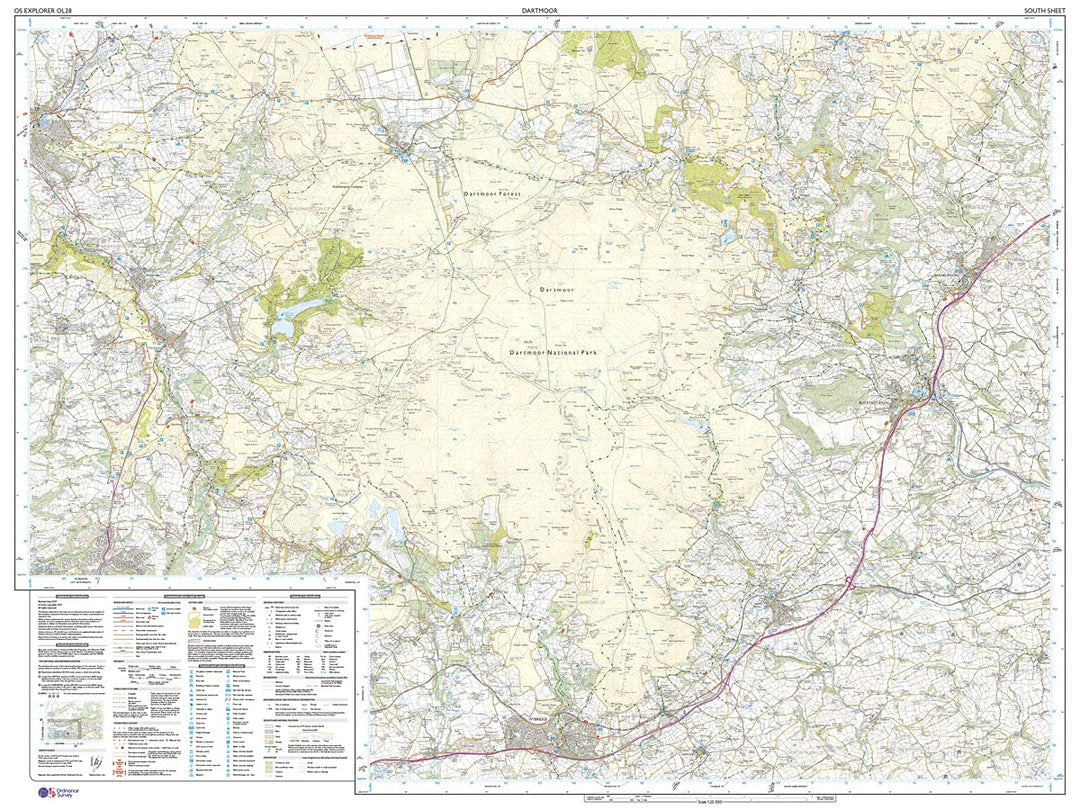Carte de randonnée n° OL028 - Dartmoor (Grande Bretagne) | Ordnance Survey - Explorer carte pliée Ordnance Survey 