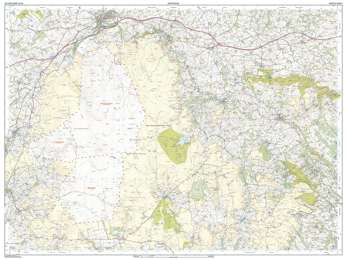 Carte de randonnée n° OL028 - Dartmoor (Grande Bretagne) | Ordnance Survey - Explorer carte de randonnée Ordnance Survey