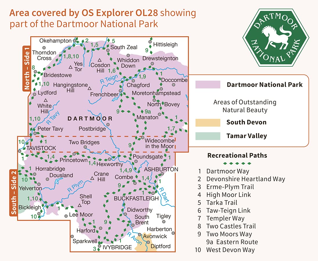 Carte de randonnée n° OL028 - Dartmoor (Grande Bretagne) | Ordnance Survey - Explorer carte de randonnée Ordnance Survey