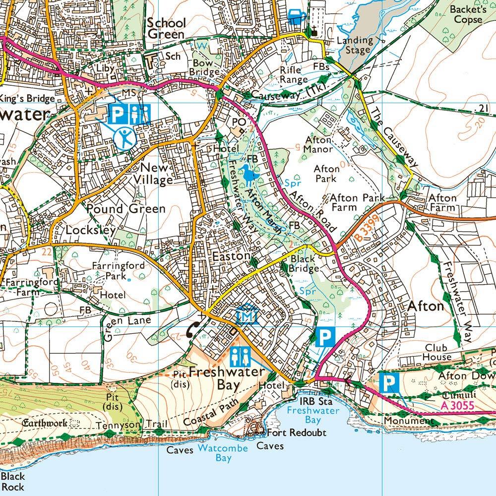 Carte de randonnée n° OL029 - Ile de Wight (Grande Bretagne) | Ordnance Survey - Explorer carte pliée Ordnance Survey 