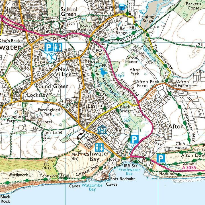 Carte de randonnée n° OL029 - Ile de Wight (Grande Bretagne) | Ordnance Survey - Explorer carte pliée Ordnance Survey 