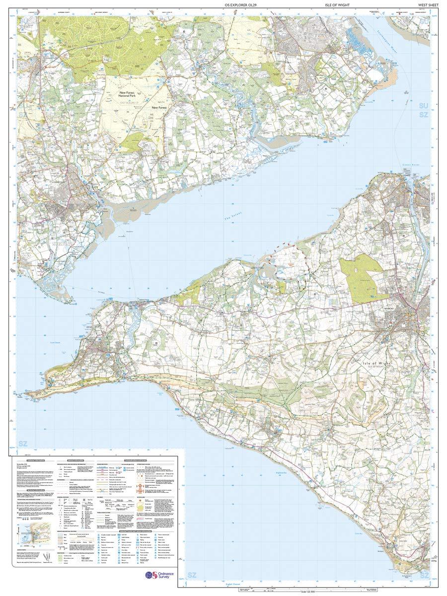 Carte de randonnée n° OL029 - Ile de Wight (Grande Bretagne) | Ordnance Survey - Explorer carte pliée Ordnance Survey 