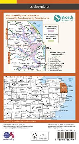 Carte de randonnée n° OL040 - Broads (the) (Grande Bretagne) | Ordnance Survey - Explorer carte pliée Ordnance Survey 