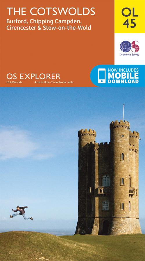 Carte de randonnée n° OL045 - Cotswolds (the) (Grande Bretagne) | Ordnance Survey - Explorer carte pliée Ordnance Survey 