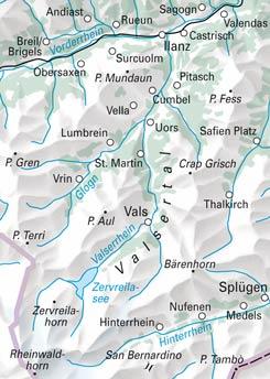 Carte de randonnée n° WK.01 - Vallée de Vals (Suisse) | Hallwag carte pliée Hallwag 