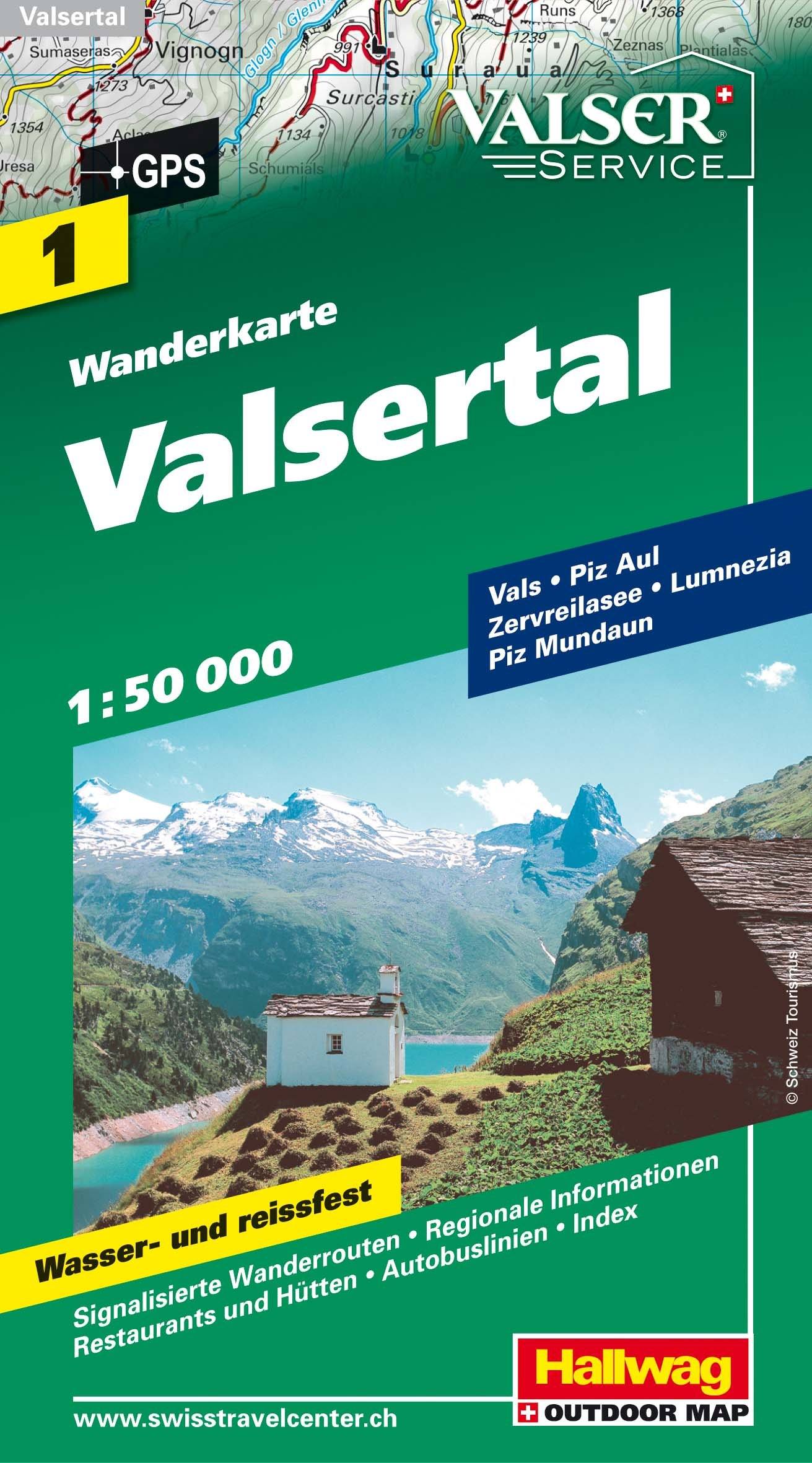 Carte de randonnée n° WK.01 - Vallée de Vals (Suisse) | Hallwag carte de randonnée Hallwag Default Title