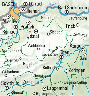 Carte de randonnée n° WK.04 - Bâle, Aarau (Suisse) | Kümmerly & Frey carte pliée Kümmerly & Frey 