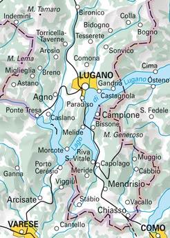 Carte de randonnée n° WK.10 - Lac de Lugano, Malcantone (Suisse) | Hallwag carte de randonnée Hallwag