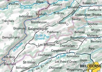 Carte de randonnée n° WK.12 - Franches-Montagnes (Suisse) | Hallwag carte de randonnée Hallwag