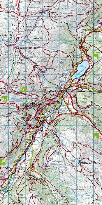 Carte de randonnée n° WK.13 - Davos, Arosa (Suisse) | Kümmerly & Frey carte pliée Kümmerly & Frey 