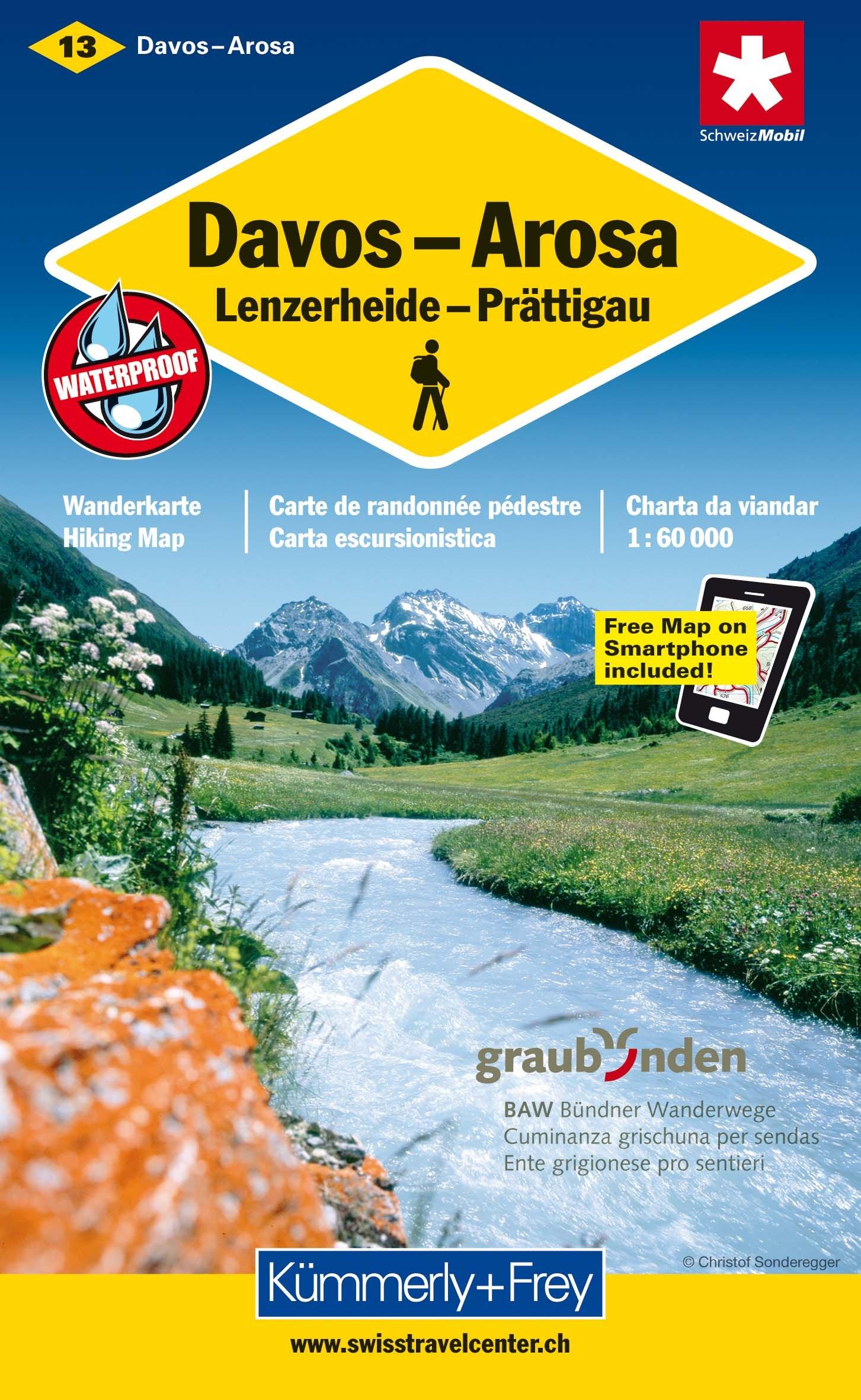 Carte de randonnée n° WK.13 - Davos, Arosa (Suisse) | Kümmerly & Frey carte de randonnée Kümmerly & Frey Default Title