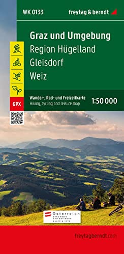 Carte de randonnée n° WK133 - Graz & environs - Region Hügelland - Gleisdorf - Weiz (Alpes autrichiennes) | Freytag & Berndt carte de randonnée Freytag & Berndt
