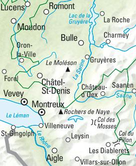 Carte de randonnée n° WK.16 - Gruyère (Suisse) | Kümmerly & Frey carte pliée Kümmerly & Frey 