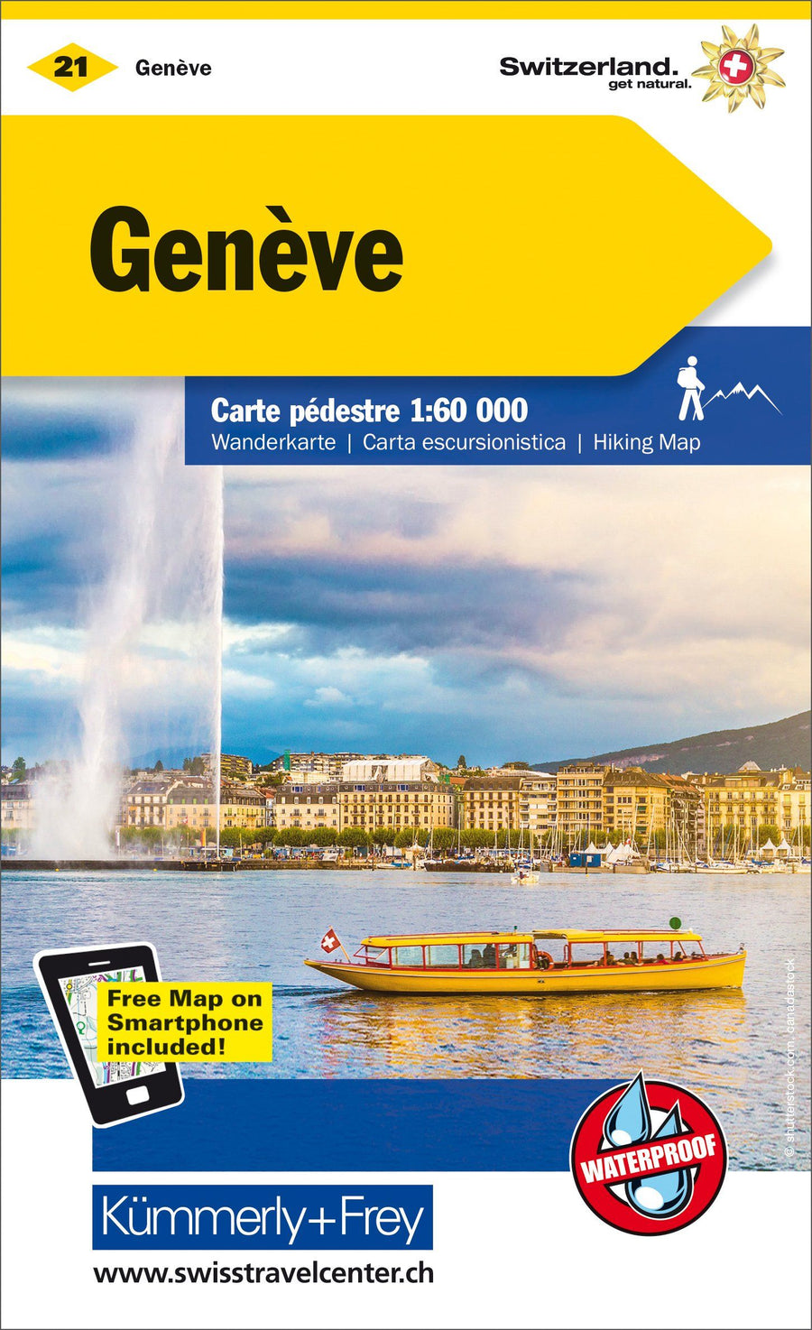 Carte de randonnée n° WK.21 - Genève (Suisse) | Kümmerly & Frey carte pliée Kümmerly & Frey 