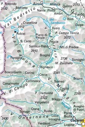 Carte de randonnée n° WK.21 - Vallemaggia (Suisse) | Hallwag carte de randonnée Hallwag