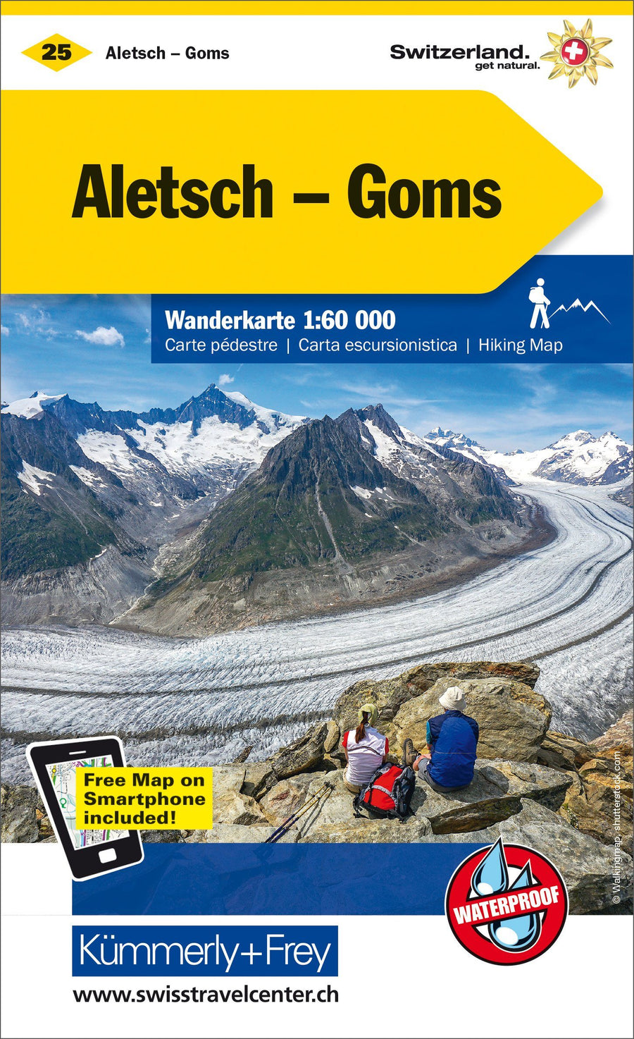 Carte de randonnée n° WK.25 - Aletsch, Lötschental-Goms (Suisse) | Kümmerly & Frey carte pliée Kümmerly & Frey 