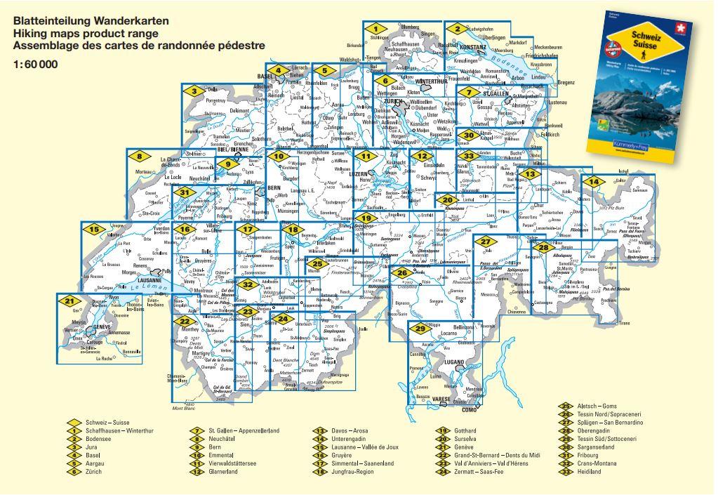 Carte de randonnée n° WK.25 - Aletsch, Lötschental-Goms (Suisse) | Kümmerly & Frey carte de randonnée Kümmerly & Frey