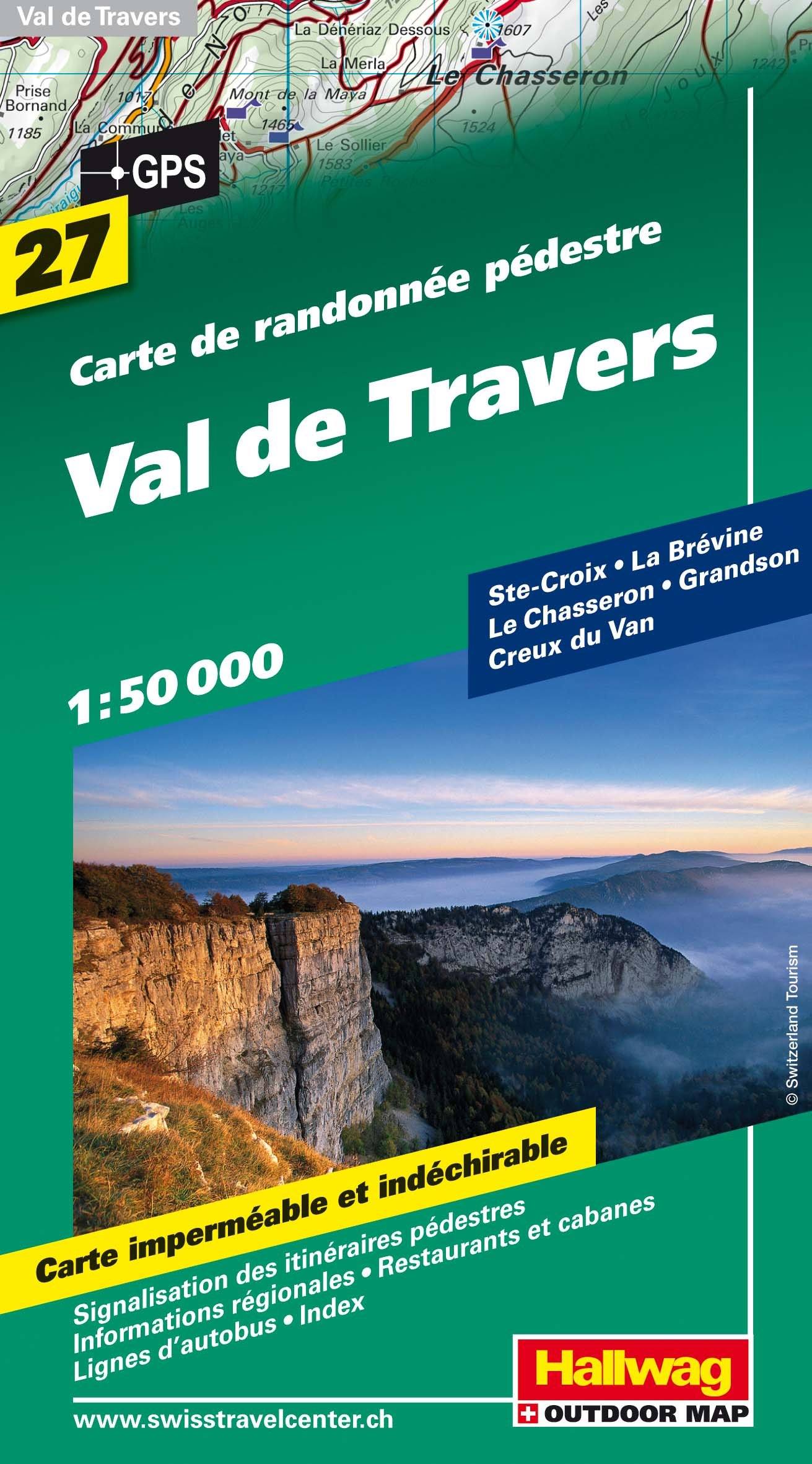 Carte de randonnée n° WK.27 - Val de Travers (Suisse) | Hallwag carte de randonnée Hallwag Default Title